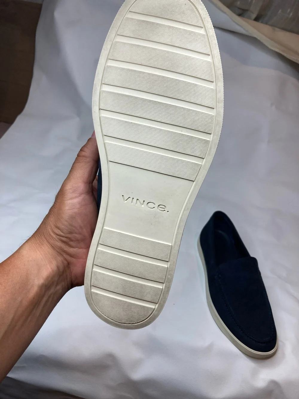 Vince Suede Slip-On Loafers in Navy
